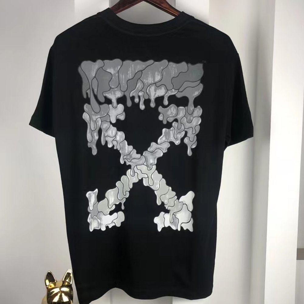 Black OFF-WHITE printed short sleeve t-shirt